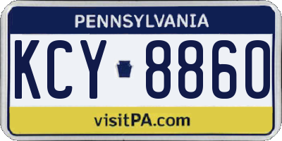 PA license plate KCY8860