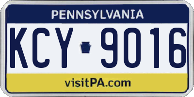 PA license plate KCY9016