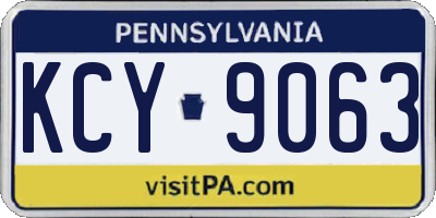 PA license plate KCY9063