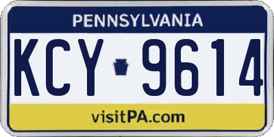 PA license plate KCY9614