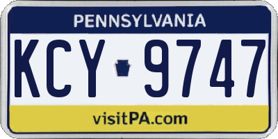 PA license plate KCY9747