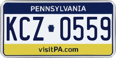 PA license plate KCZ0559