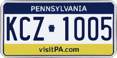 PA license plate KCZ1005