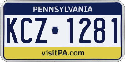 PA license plate KCZ1281