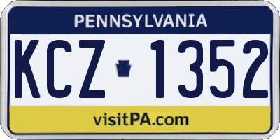 PA license plate KCZ1352