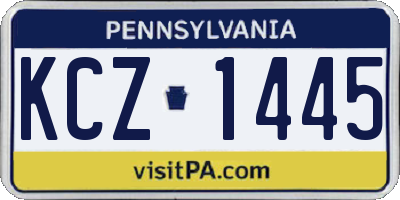 PA license plate KCZ1445