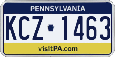 PA license plate KCZ1463
