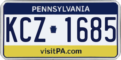 PA license plate KCZ1685