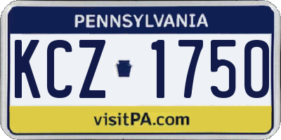 PA license plate KCZ1750