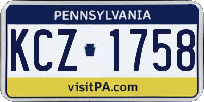 PA license plate KCZ1758