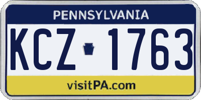 PA license plate KCZ1763