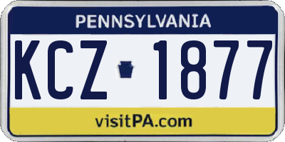 PA license plate KCZ1877