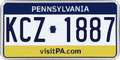 PA license plate KCZ1887