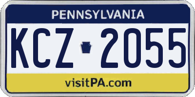 PA license plate KCZ2055