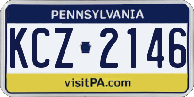 PA license plate KCZ2146