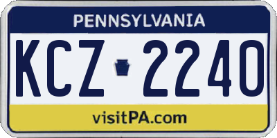 PA license plate KCZ2240