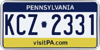 PA license plate KCZ2331