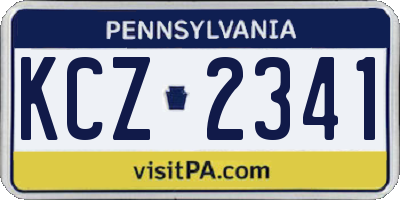 PA license plate KCZ2341