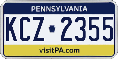 PA license plate KCZ2355