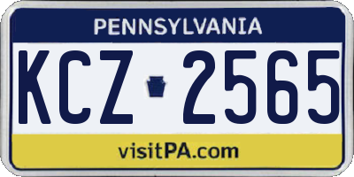PA license plate KCZ2565