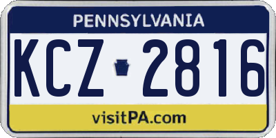 PA license plate KCZ2816