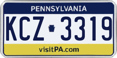 PA license plate KCZ3319