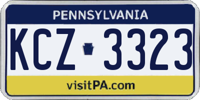 PA license plate KCZ3323
