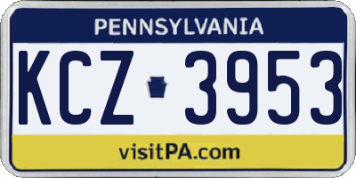 PA license plate KCZ3953