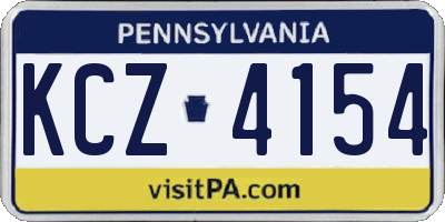 PA license plate KCZ4154