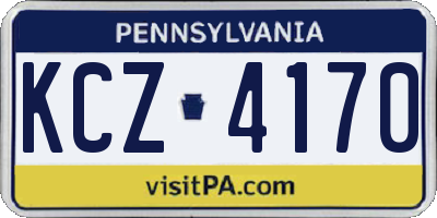 PA license plate KCZ4170