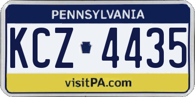 PA license plate KCZ4435