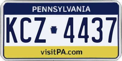 PA license plate KCZ4437