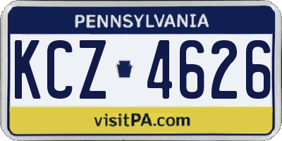 PA license plate KCZ4626