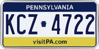 PA license plate KCZ4722