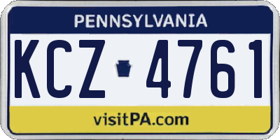 PA license plate KCZ4761