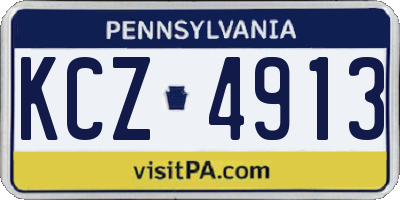 PA license plate KCZ4913