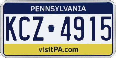 PA license plate KCZ4915