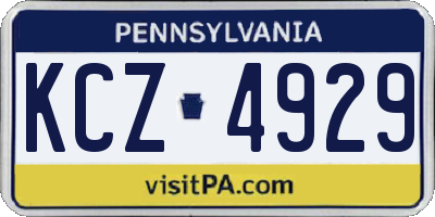 PA license plate KCZ4929