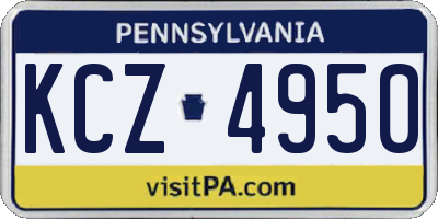 PA license plate KCZ4950