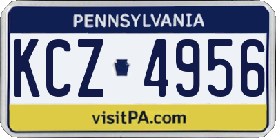 PA license plate KCZ4956