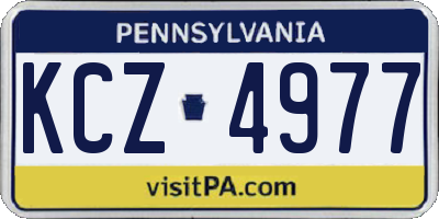 PA license plate KCZ4977