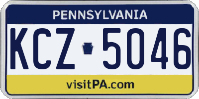 PA license plate KCZ5046