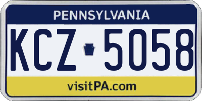 PA license plate KCZ5058