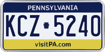 PA license plate KCZ5240