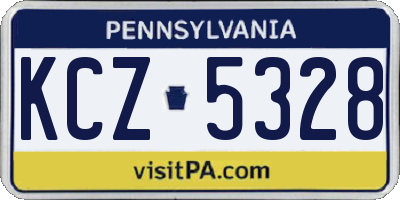 PA license plate KCZ5328