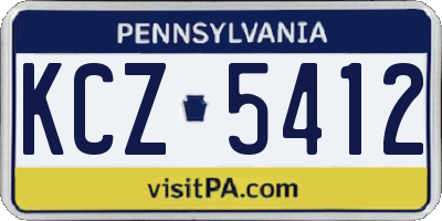 PA license plate KCZ5412