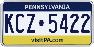 PA license plate KCZ5422