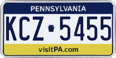 PA license plate KCZ5455