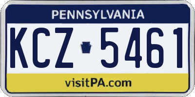 PA license plate KCZ5461