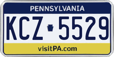 PA license plate KCZ5529